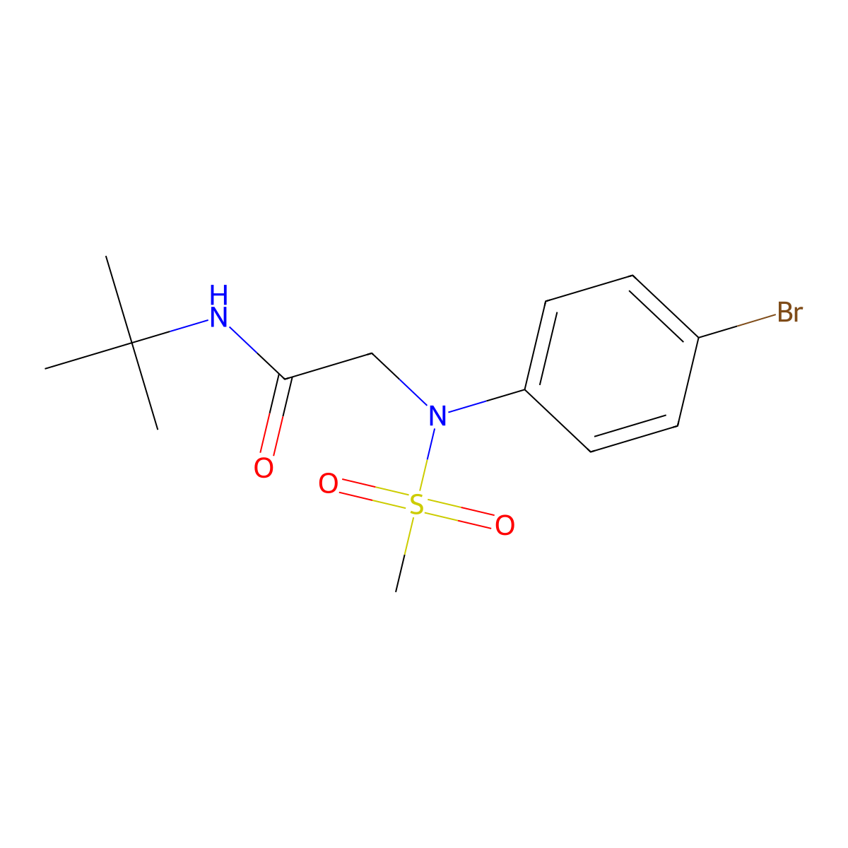 2-(4-bromo-N-methylsulfonylanilino)-N-tert-butylacetamide molecular structure, CAS 6196-77-6