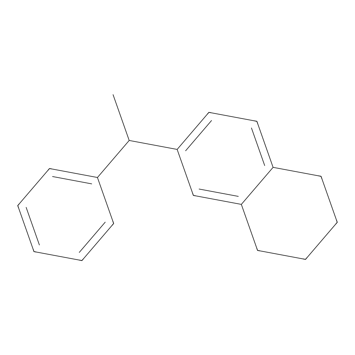 1,2,3,4-Tetrahydro-6-(1-phenylethyl)naphthalene molecular structure, CAS 6196-98-1