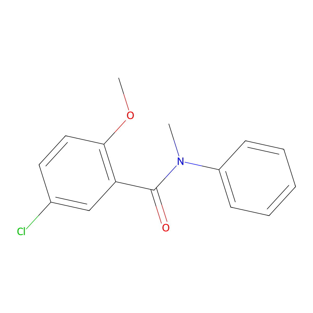 5-chloro-2-methoxy-N-methyl-N-phenylbenzamide molecular structure, CAS 6196-99-2