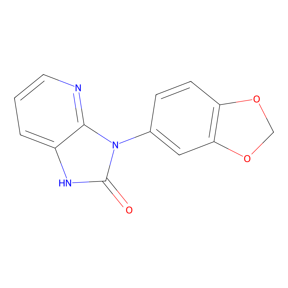2H-Imidazo[4,5-b]pyridin-2-one, 3-(1,3-benzodioxol-5-yl)-1,3-dihydro- molecular structure, CAS 61962-84-3