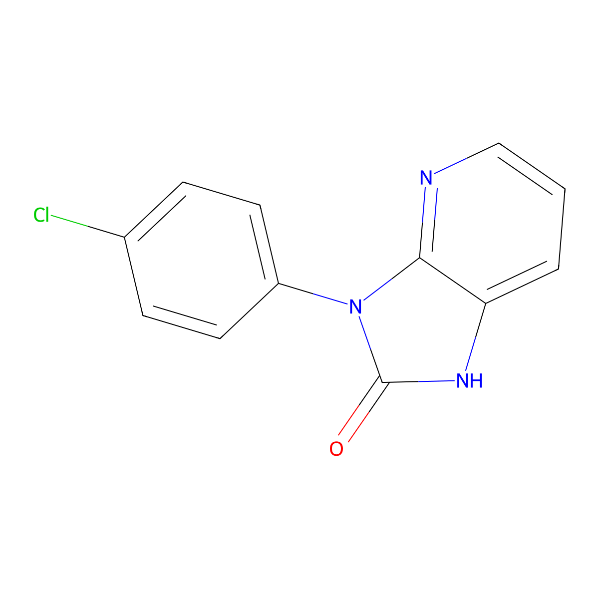 3-(4-chlorophenyl)-1,3-dihydro-2H-Imidazo[4,5-b]pyridin-2-one molecular structure, CAS 61963-00-6
