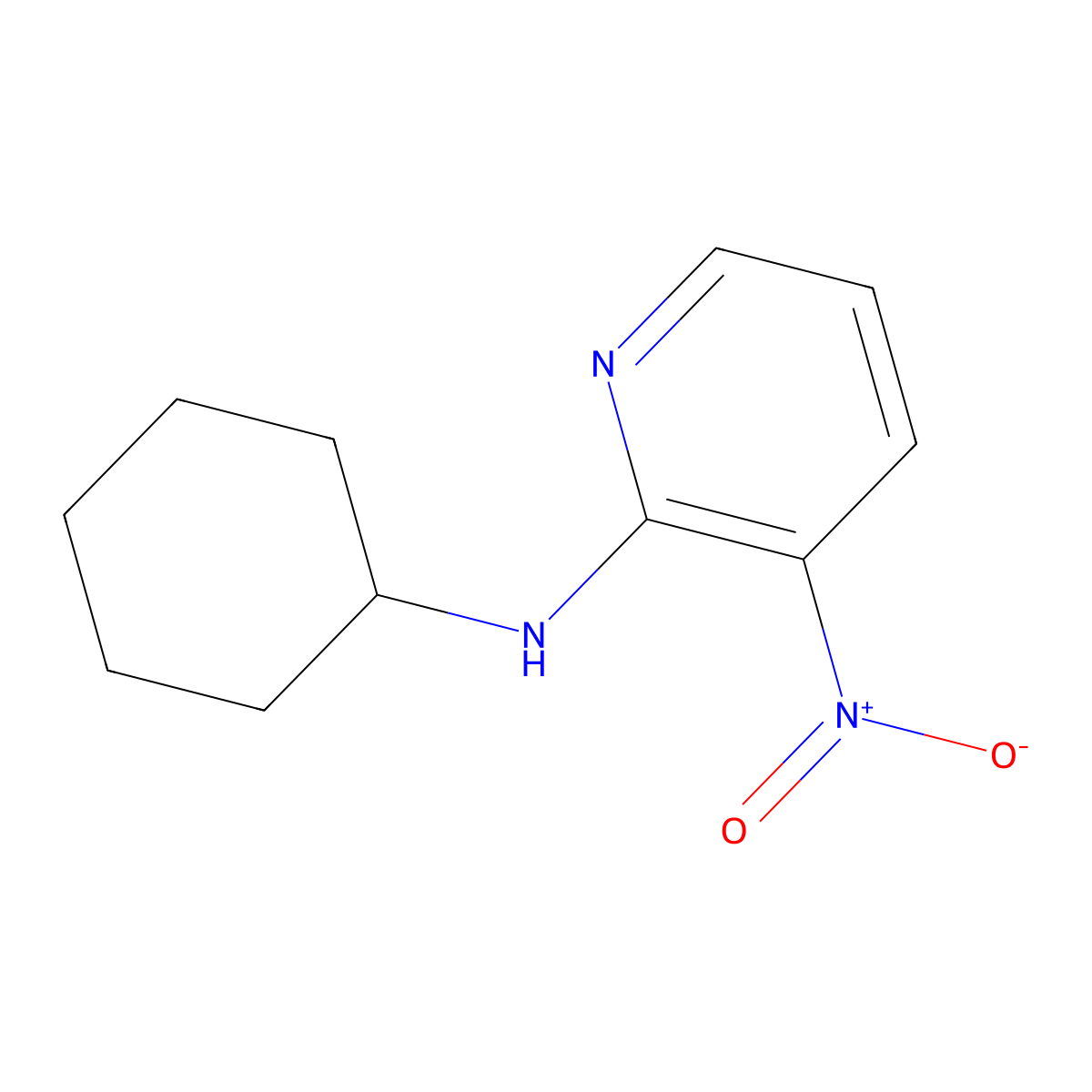 N-cyclohexyl-3-nitropyridin-2-amine molecular structure, CAS 61963-88-0