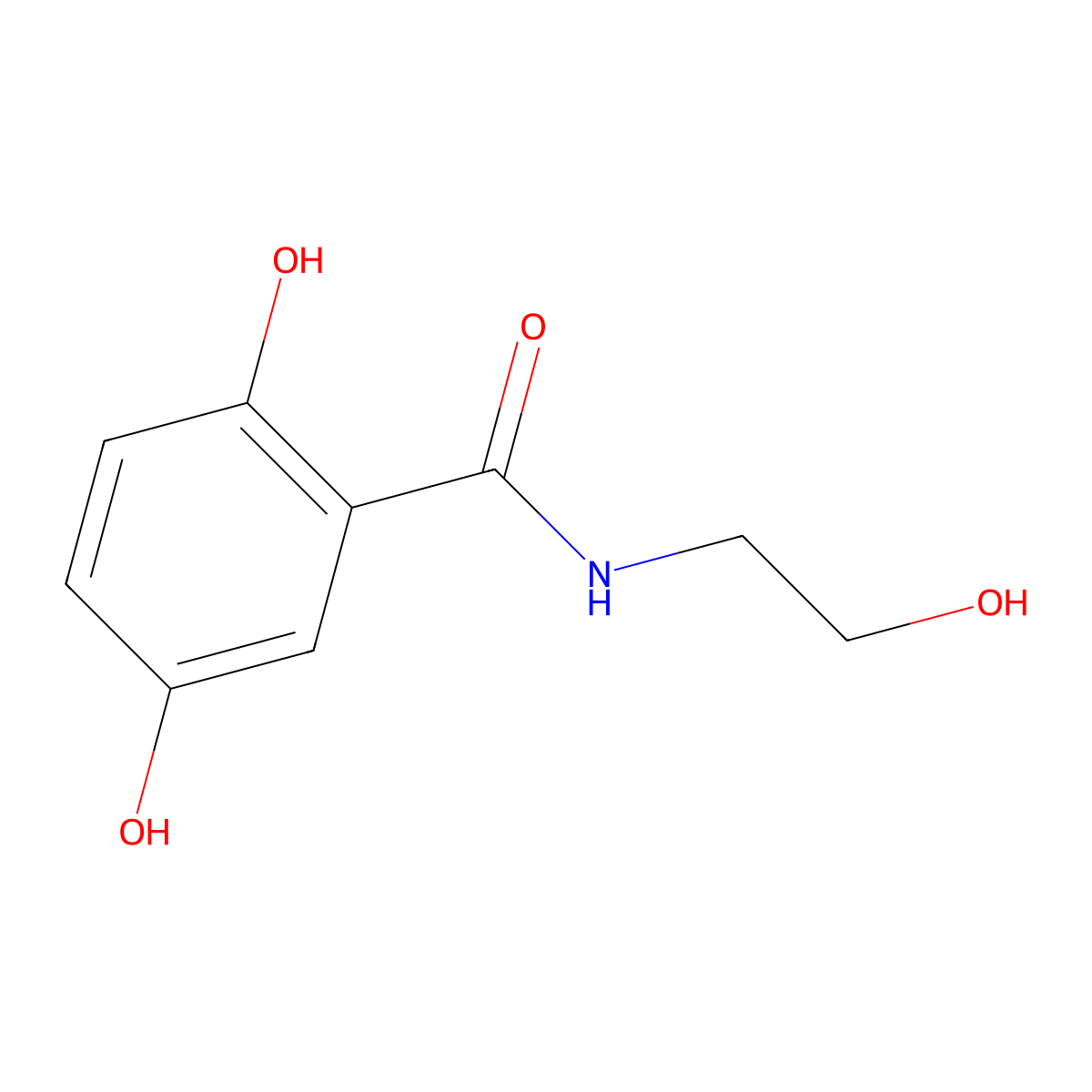 2,5-dihydroxy-N-(2-hydroxyethyl)benzamide molecular structure, CAS 61969-53-7