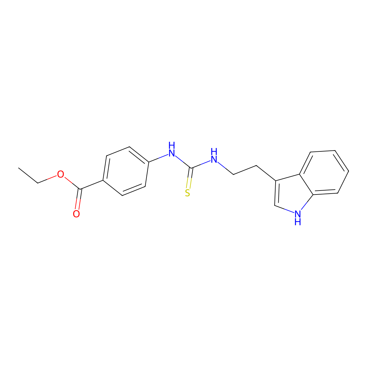 ethyl 4-[2-(1H-indol-3-yl)ethylcarbamothioylamino]benzoate molecular structure, CAS 6197-08-6