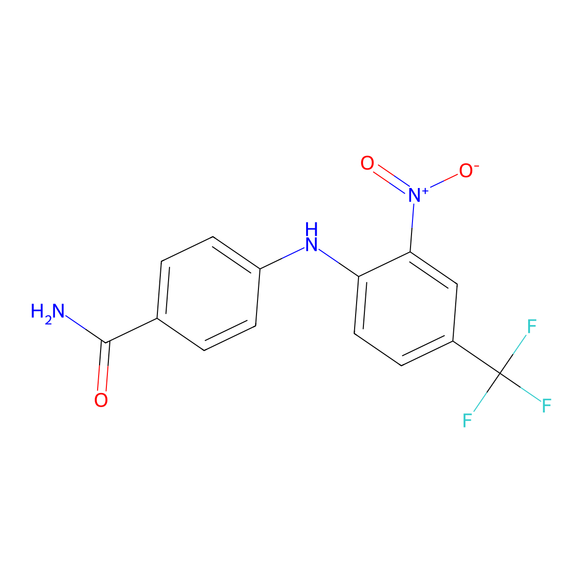 4-[2-Nitro-4-(trifluoromethyl)anilino]benzamide molecular structure, CAS 6197-15-5