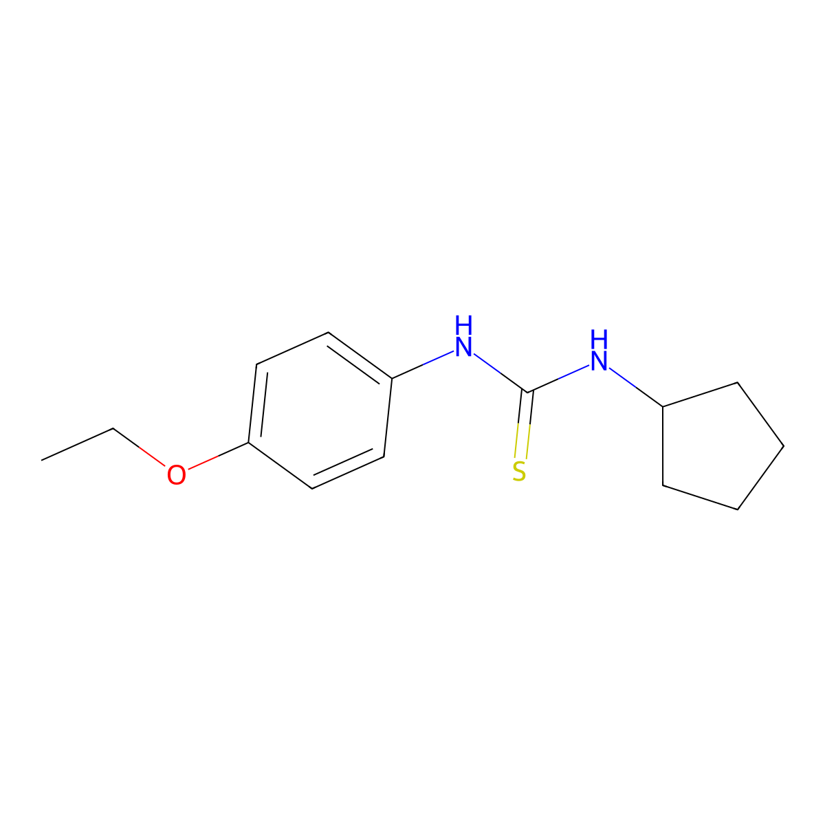 1-Cyclopentyl-3-(4-ethoxyphenyl)thiourea molecular structure, CAS 6197-22-4
