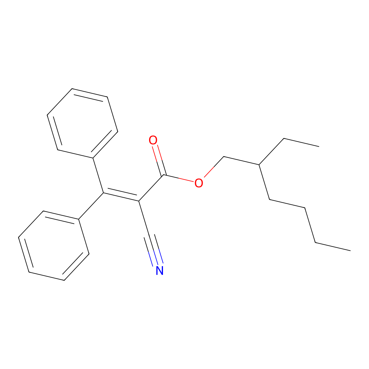 Octocrylene molecular structure, CAS 6197-30-4