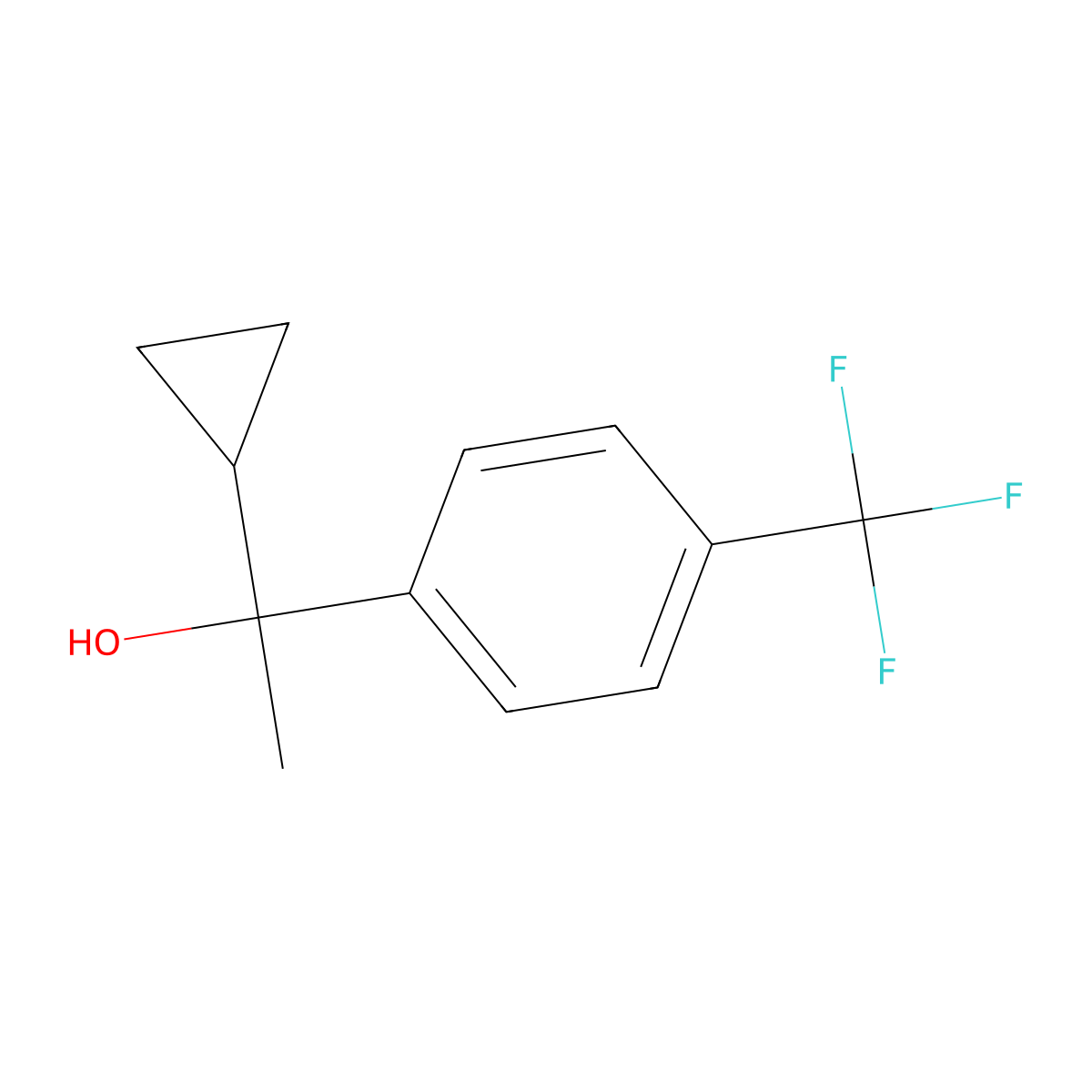 Benzenemethanol, alpha-cyclopropyl-alpha-methyl-4-(trifluoromethyl)- molecular structure, CAS 61971-67-3