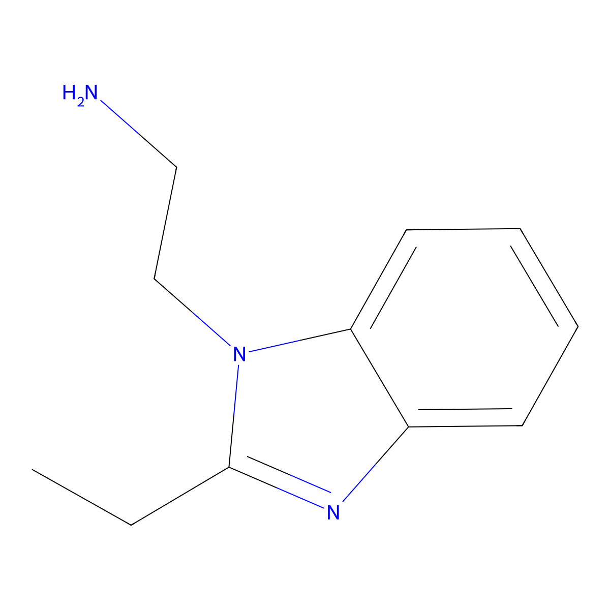 2-(2-ethyl-1H-1,3-benzodiazol-1-yl)ethan-1-amine molecular structure, CAS 61981-81-5