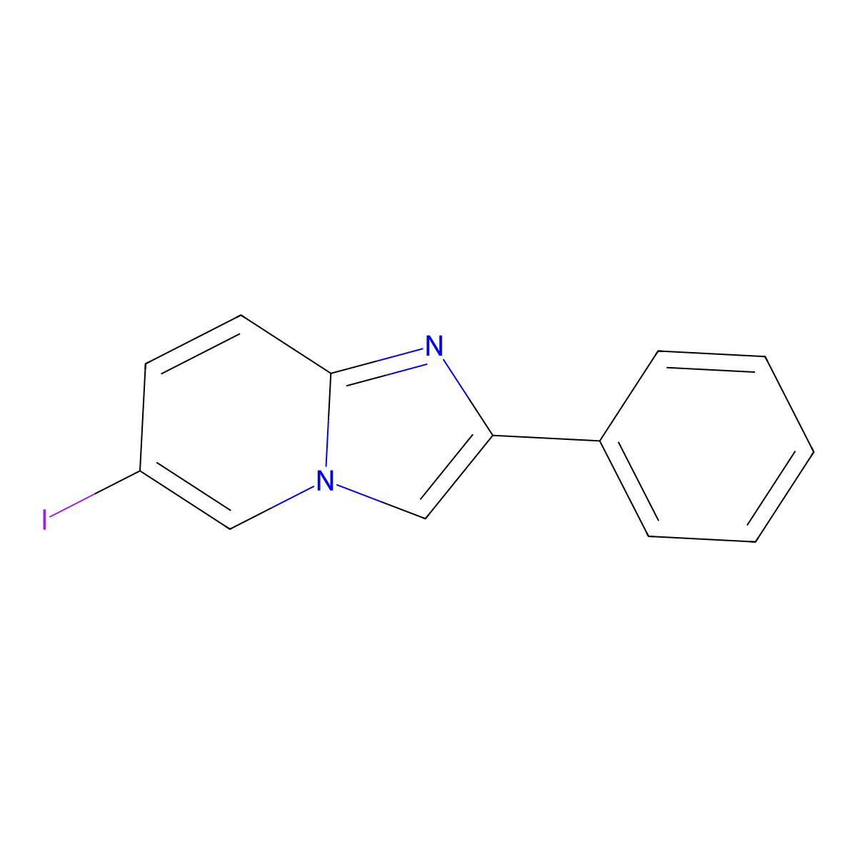 6-Iodo-2-phenylimidazo[1,2-a]pyridine molecular structure, CAS 61982-63-6