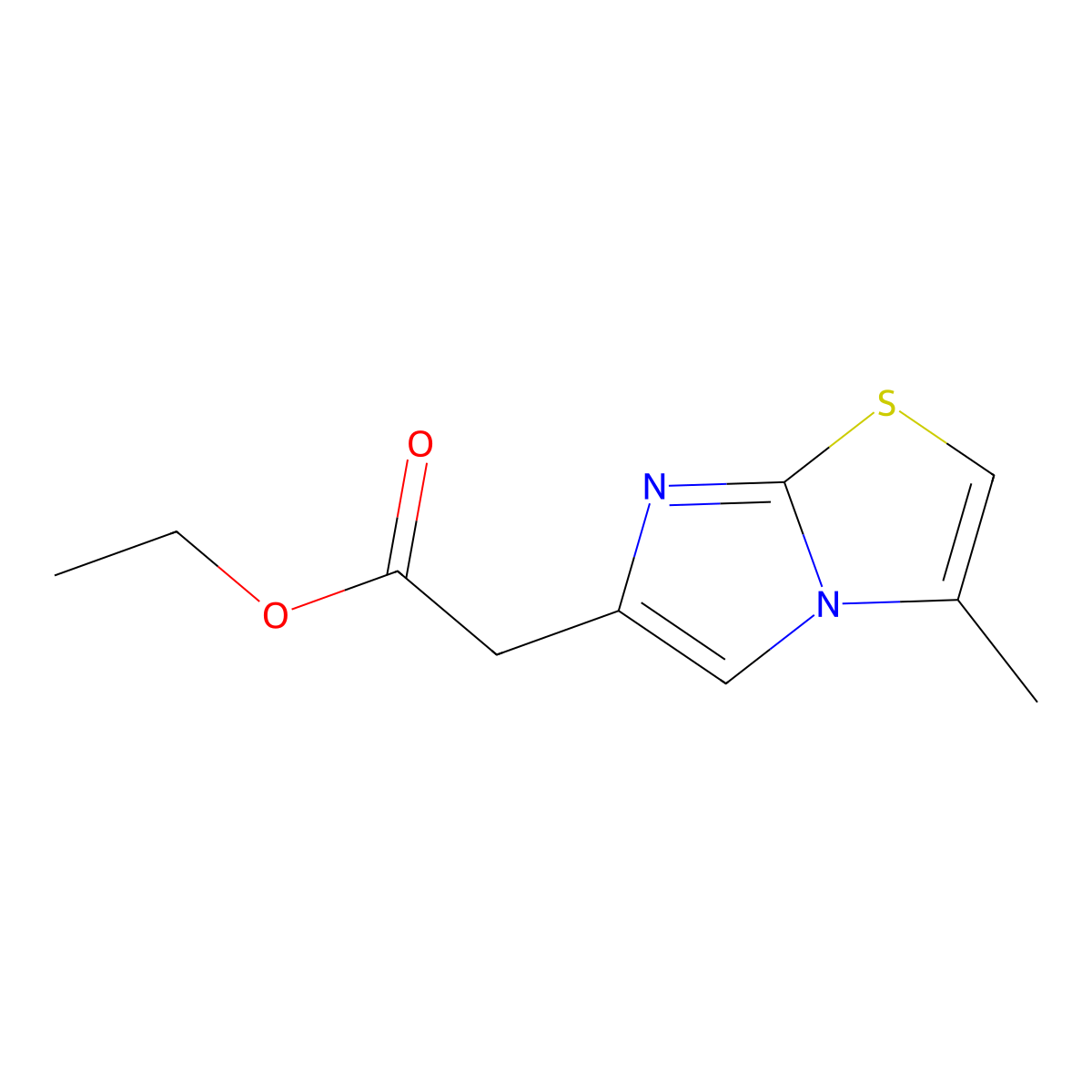 Imidazo[2,1-b]thiazole-6-acetic acid, 3-methyl-, ethyl ester molecular structure, CAS 61984-74-5