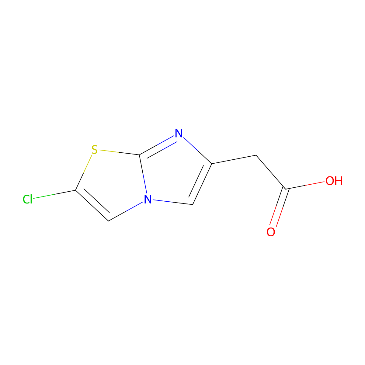 (2-Chloroimidazo[2,1-b][1,3]thiazol-6-yl)acetic acid molecular structure, CAS 61984-80-3