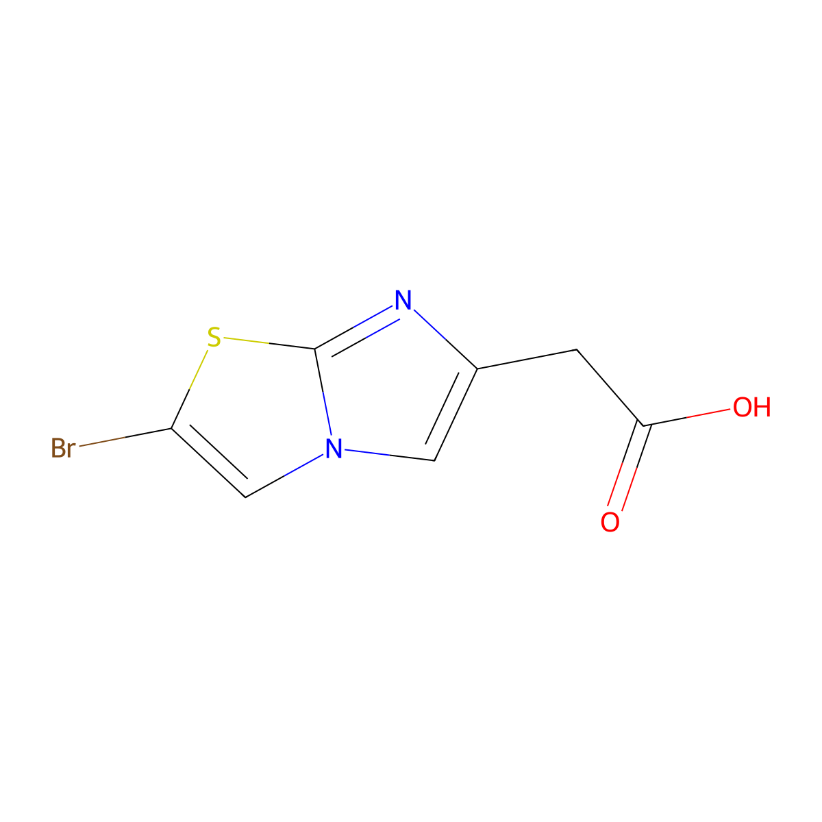 2-(2-Bromoimidazo[2,1-b]thiazol-6-yl)acetic acid molecular structure, CAS 61984-81-4
