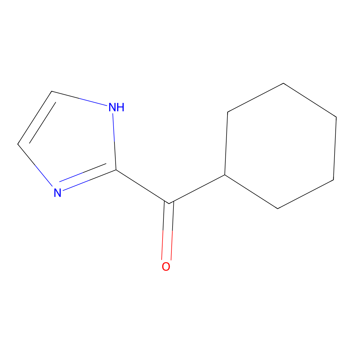 2-cyclohexanecarbonyl-1H-imidazole molecular structure, CAS 61985-28-2