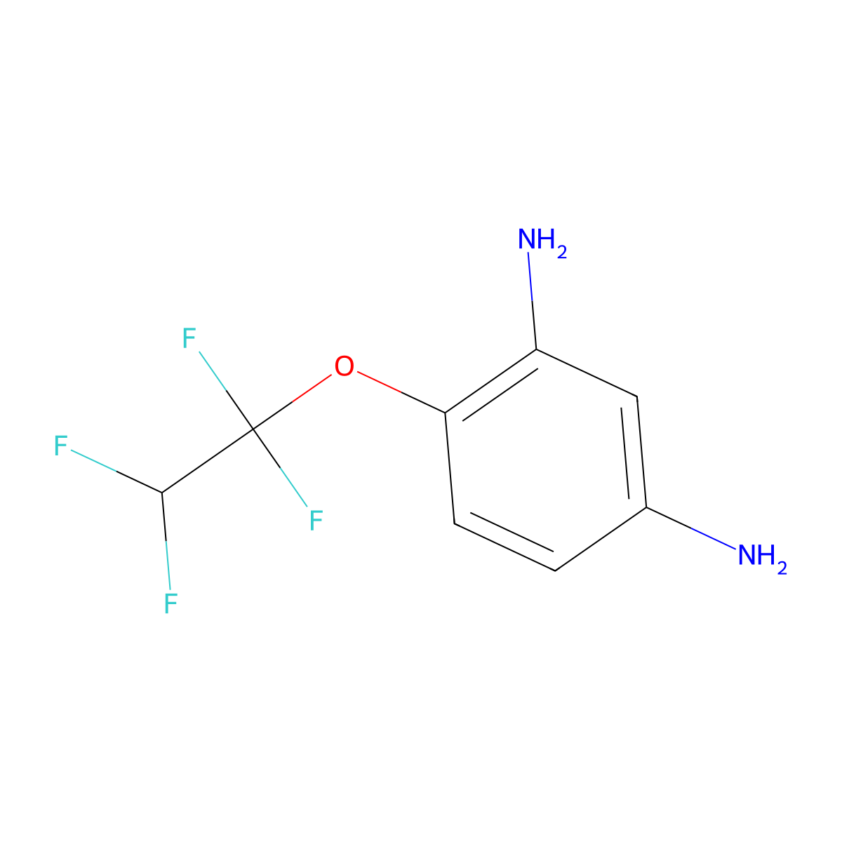 1,3-Benzenediamine, 4-(1,1,2,2-tetrafluoroethoxy)- molecular structure, CAS 61988-37-2