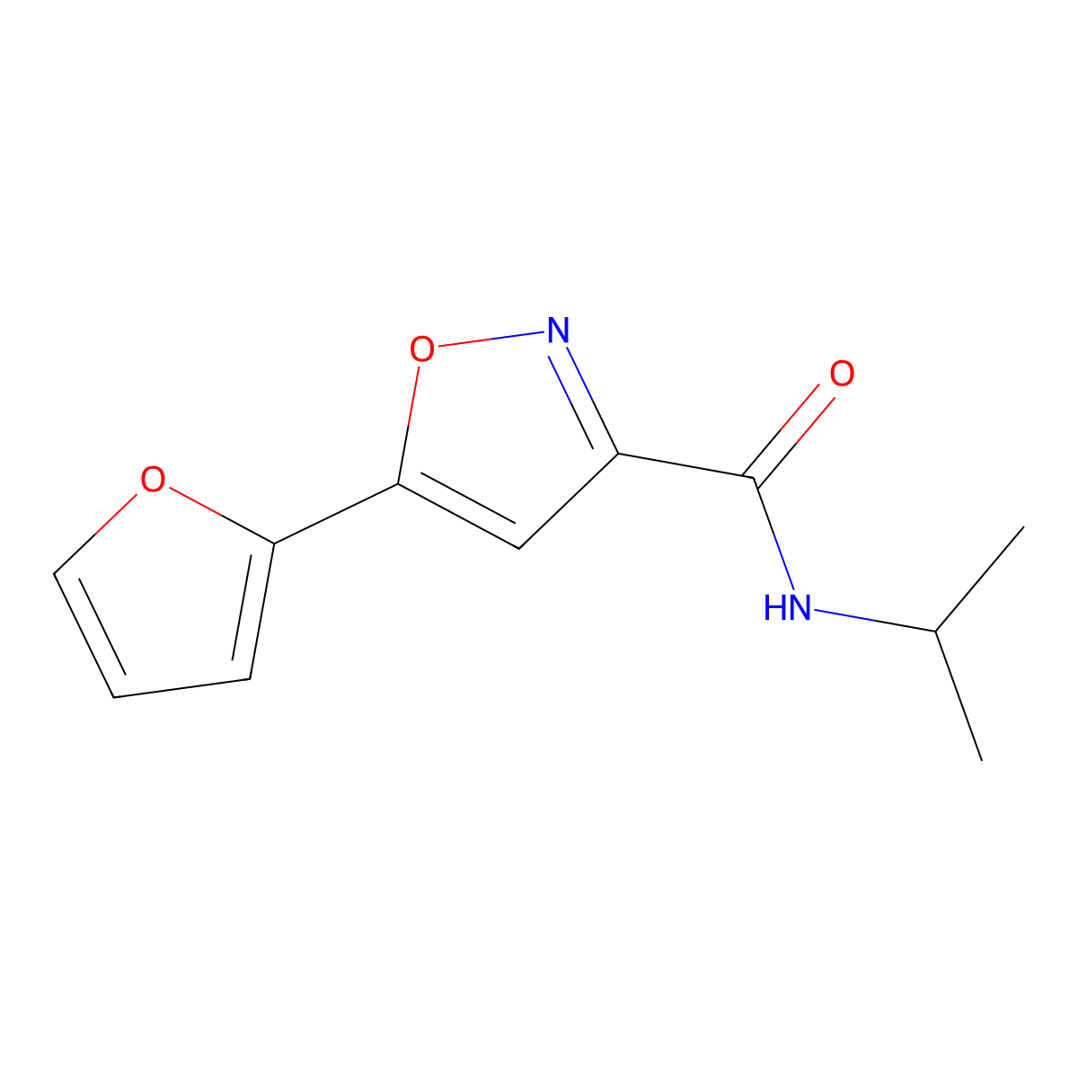 5-(furan-2-yl)-N-propan-2-yl-1,2-oxazole-3-carboxamide molecular structure, CAS 6199-50-4