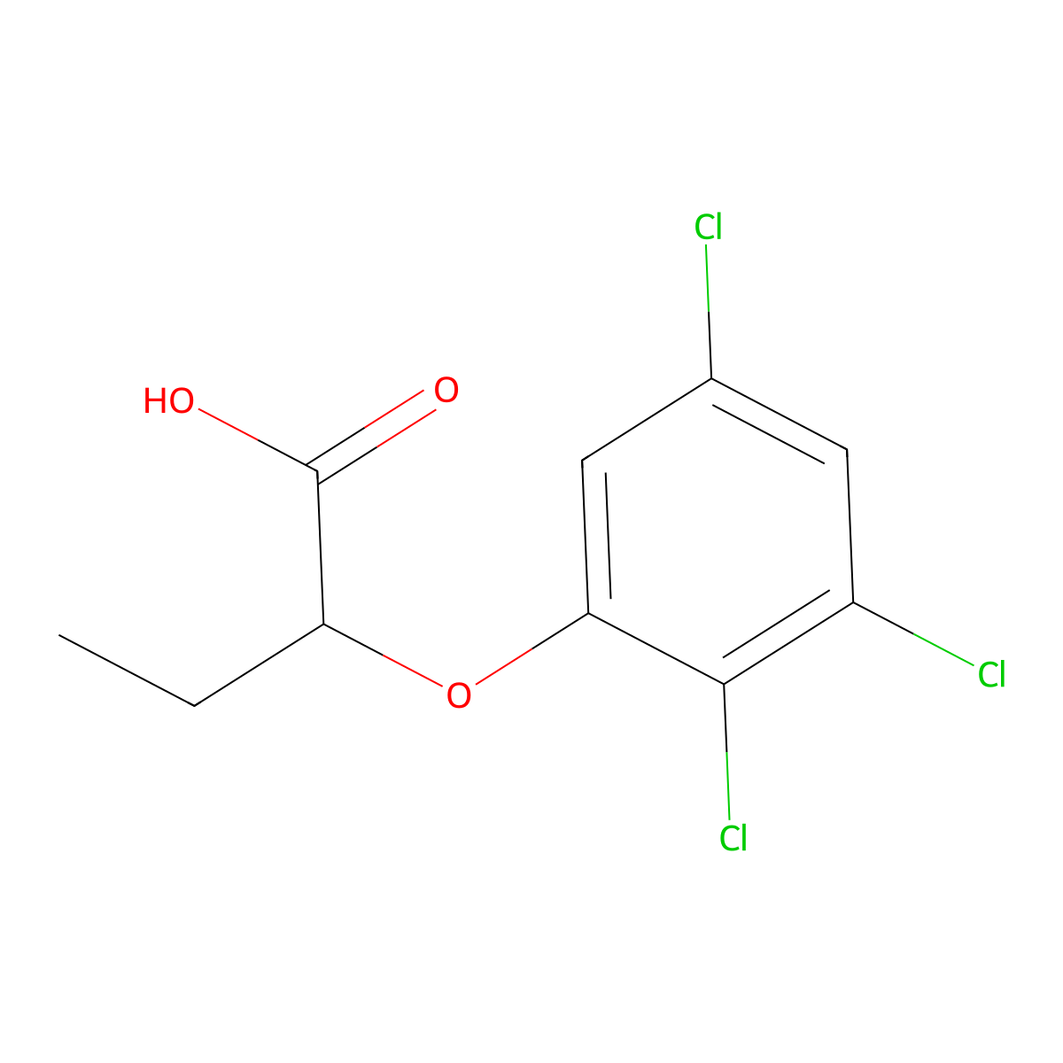 2-(2,3,5-Trichlorophenoxy)butanoic acid molecular structure, CAS 61993-96-2