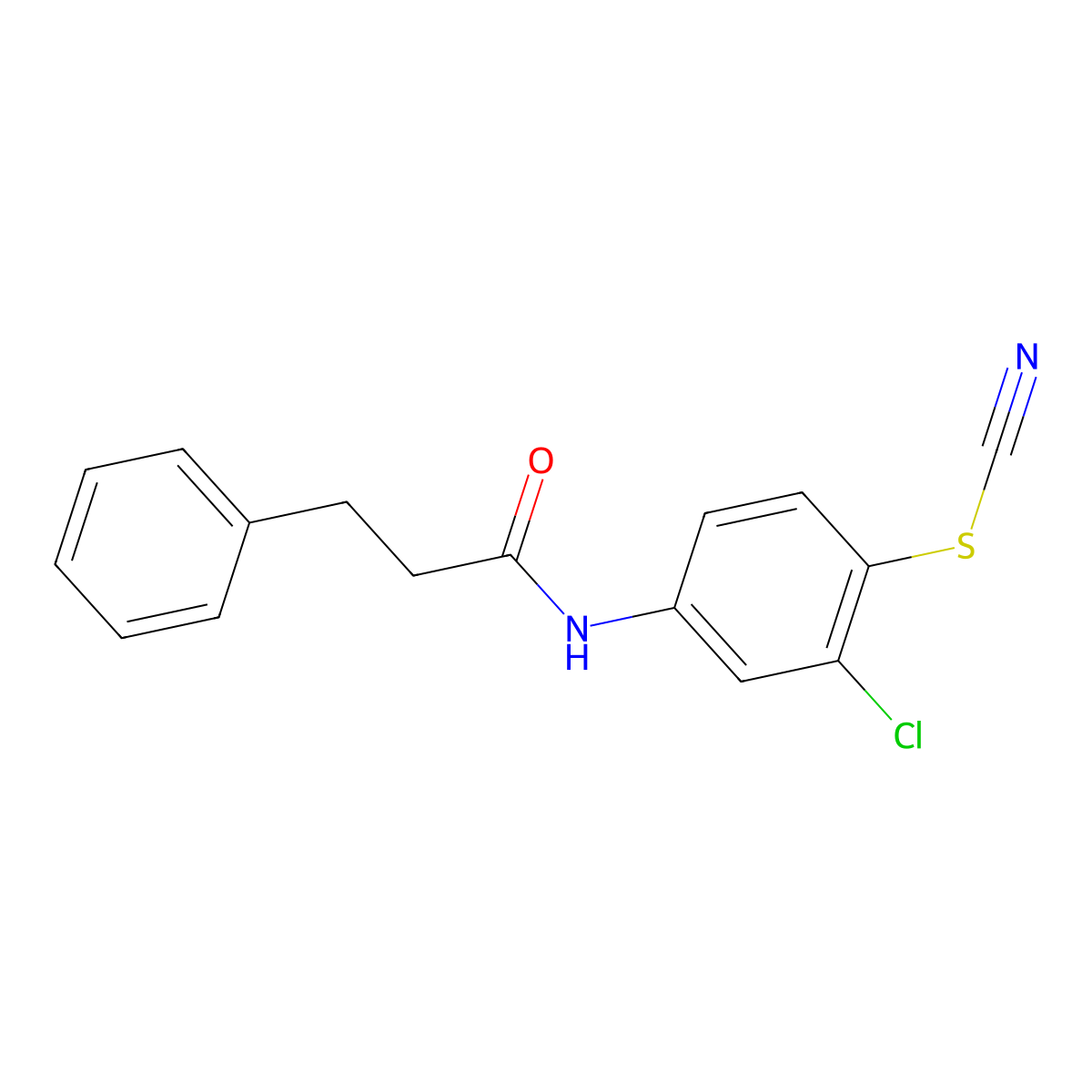 2-Chloro-4-[(3-phenylpropanoyl)amino]phenyl thiocyanate molecular structure, CAS 61994-07-8