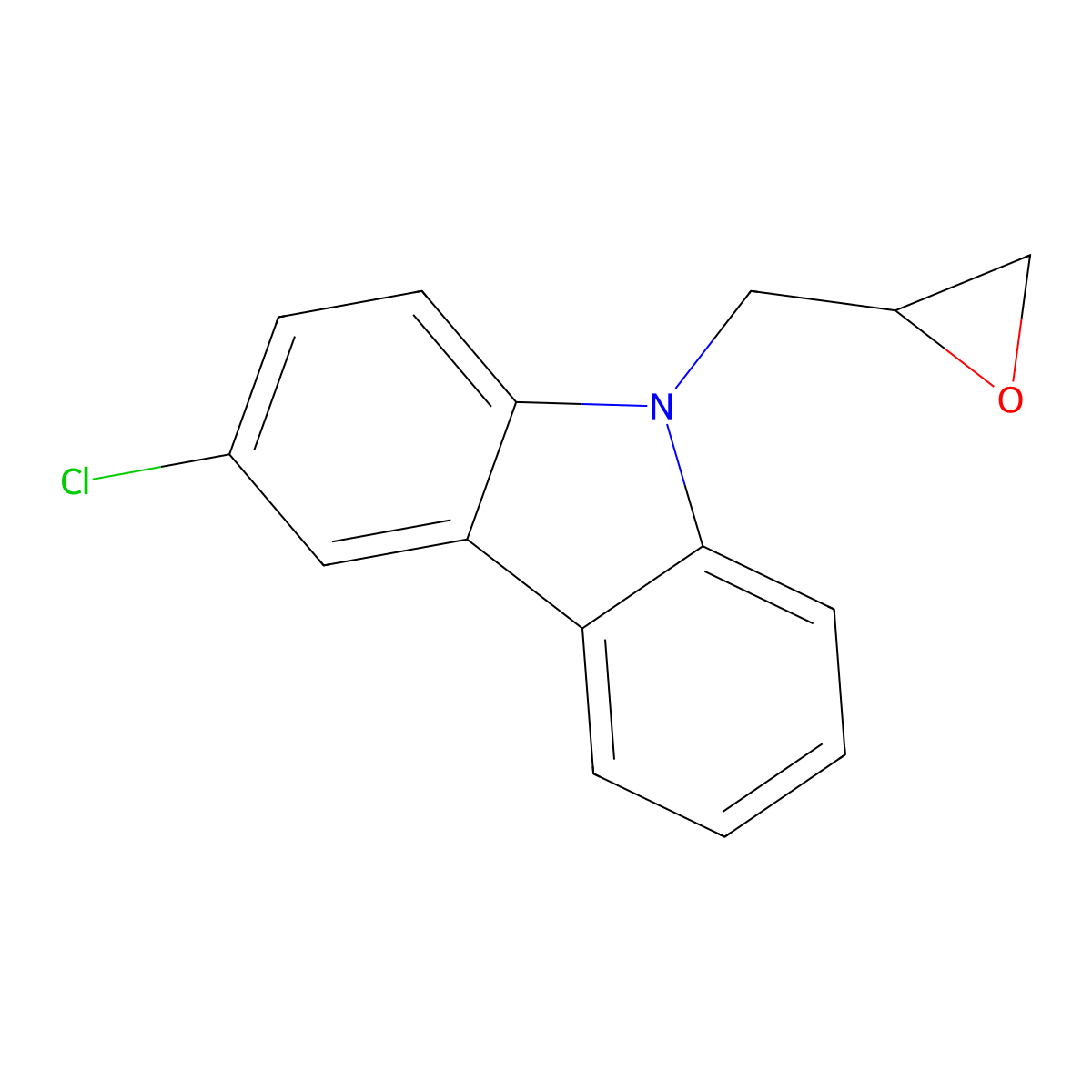 3-Chloro-9-(oxiran-2-ylmethyl)carbazole molecular structure, CAS 61994-10-3