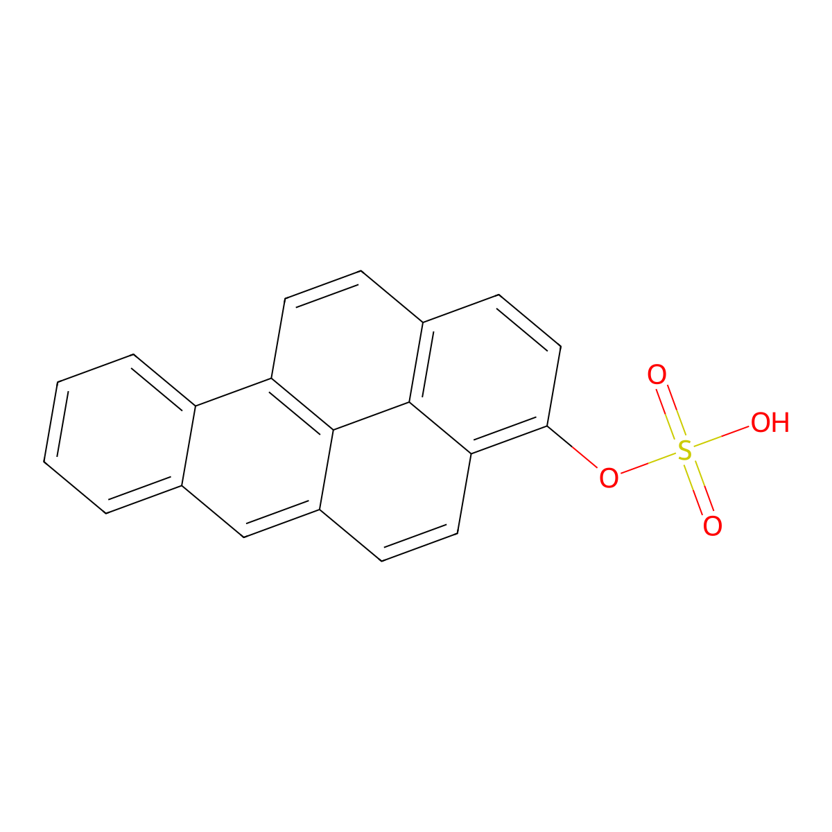 Benzo(a)pyrene, 3-hydroxy-, sulfate molecular structure, CAS 61996-71-2