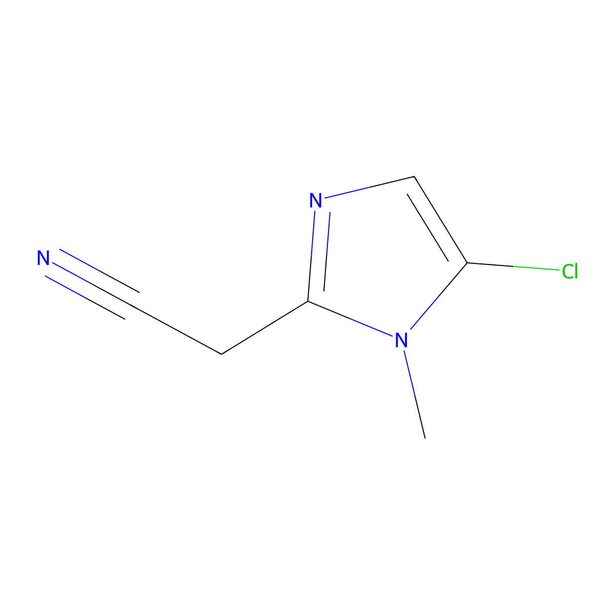 2-(5-chloro-1-methyl-1H-imidazol-2-yl)acetonitrile molecular structure, CAS 61997-06-6