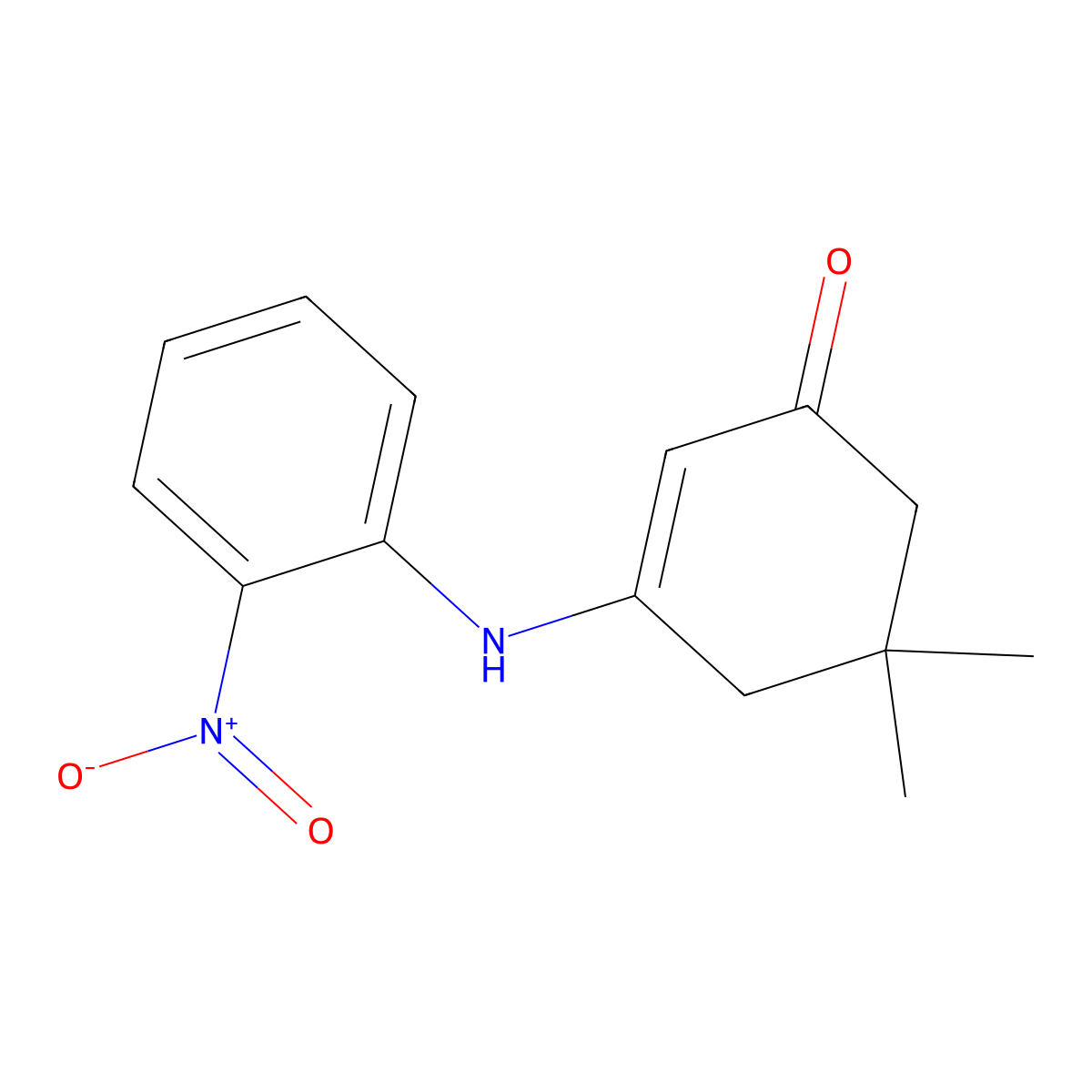 5,5-Dimethyl-3-(2-nitroanilino)-2-cyclohexen-1-one molecular structure, CAS 61997-83-9