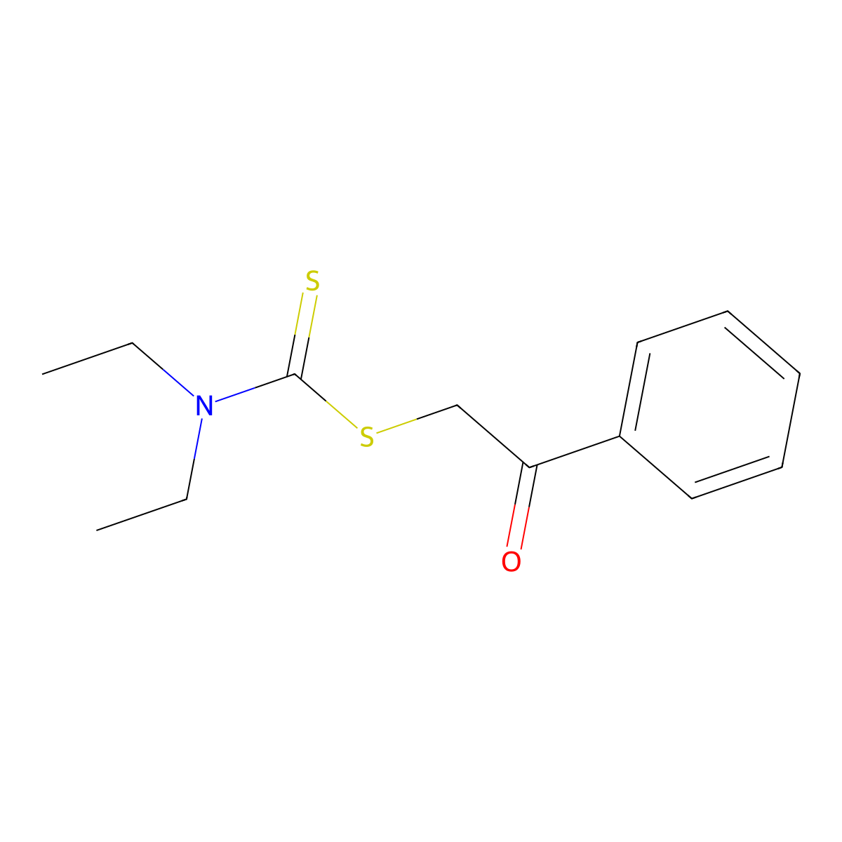 Diethyl-dithiocarbamic acid 2-oxo-2-phenyl-ethyl ester molecular structure, CAS 61998-04-7