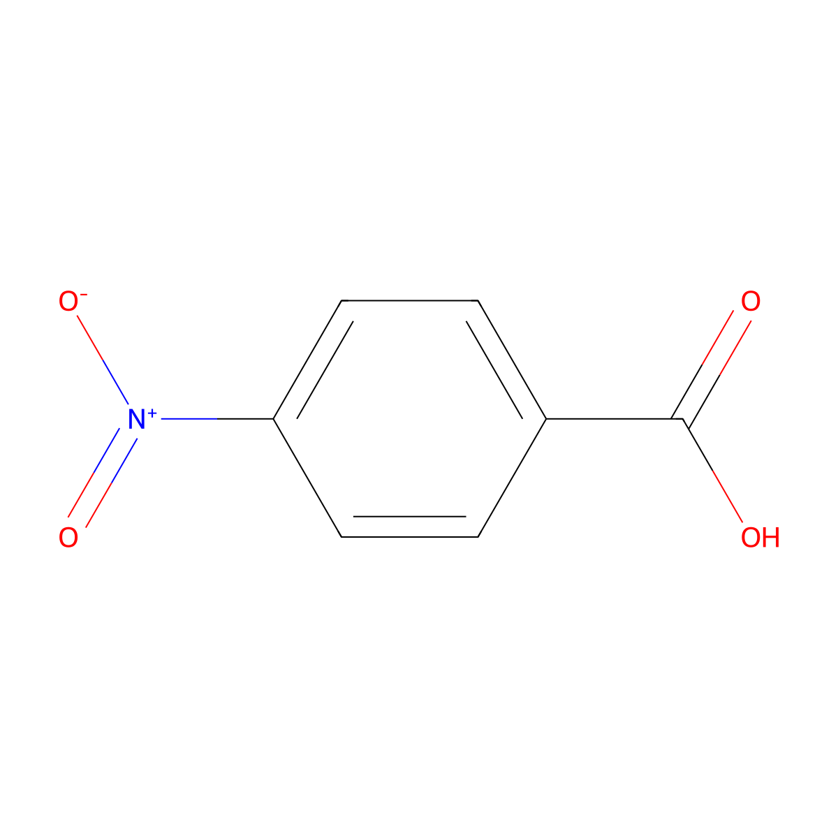 4-Nitrobenzoic Acid molecular structure, CAS 62-23-7