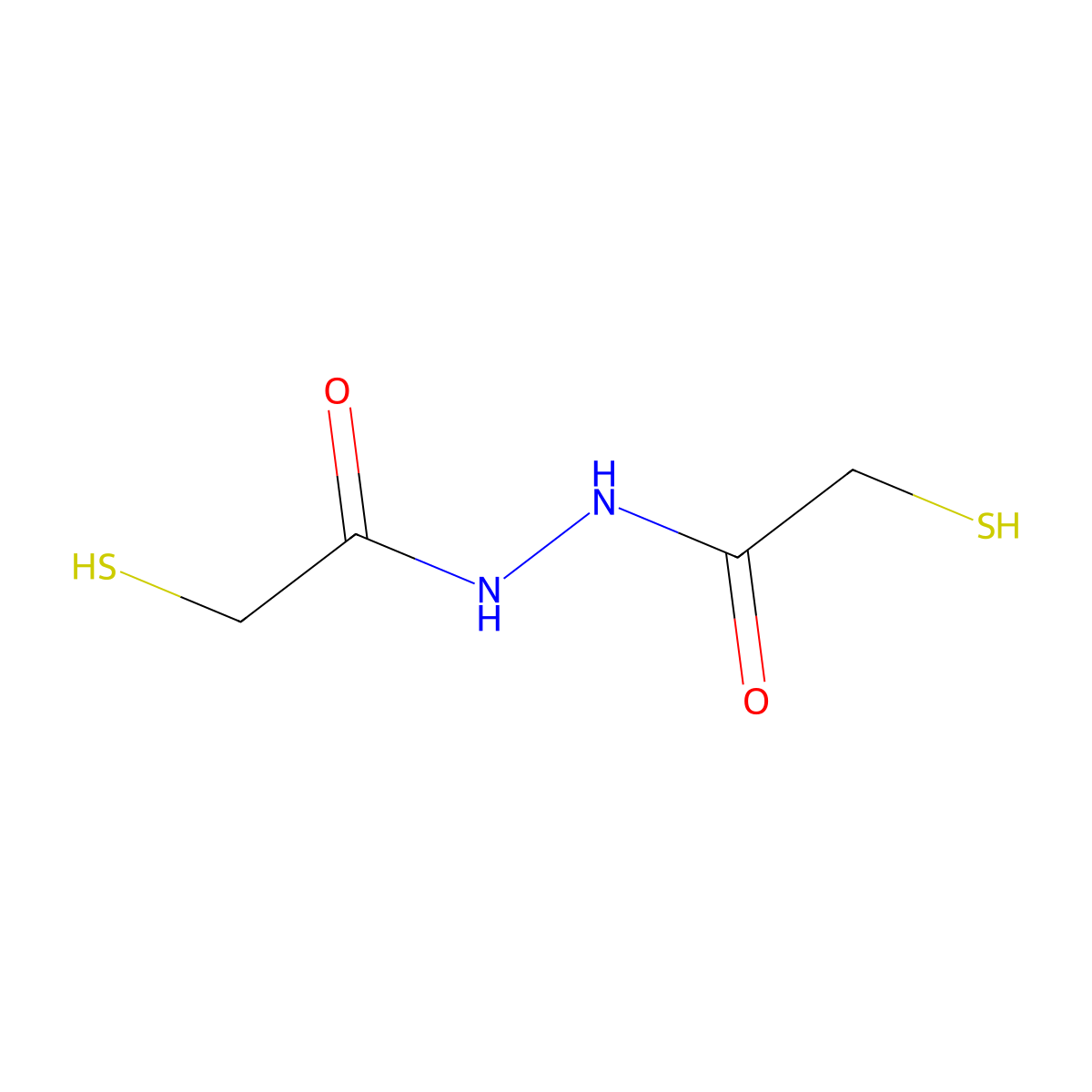 2-Sulfanyl-N'-(sulfanylacetyl)acetohydrazide molecular structure, CAS 62-48-6