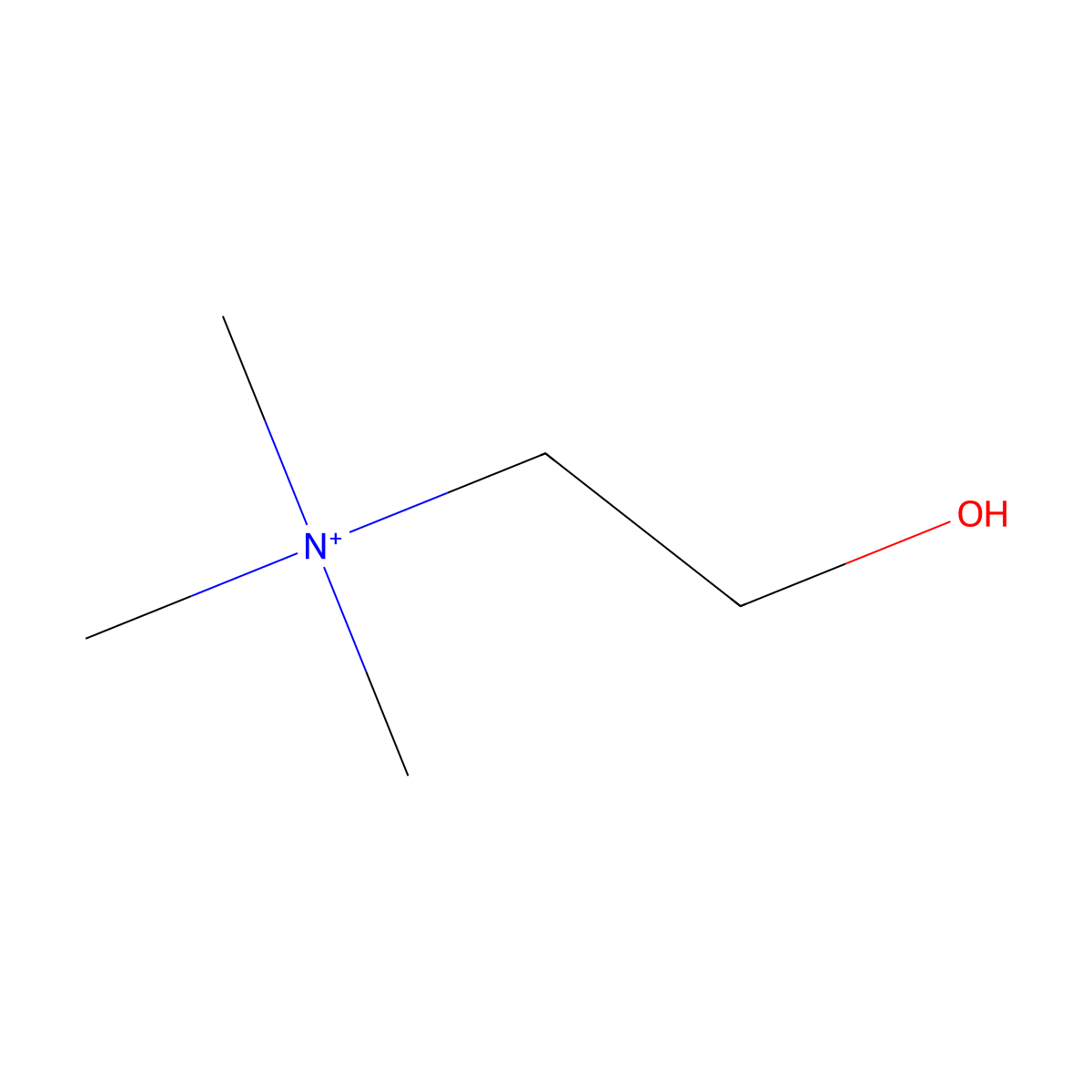 Choline molecular structure, CAS 62-49-7
