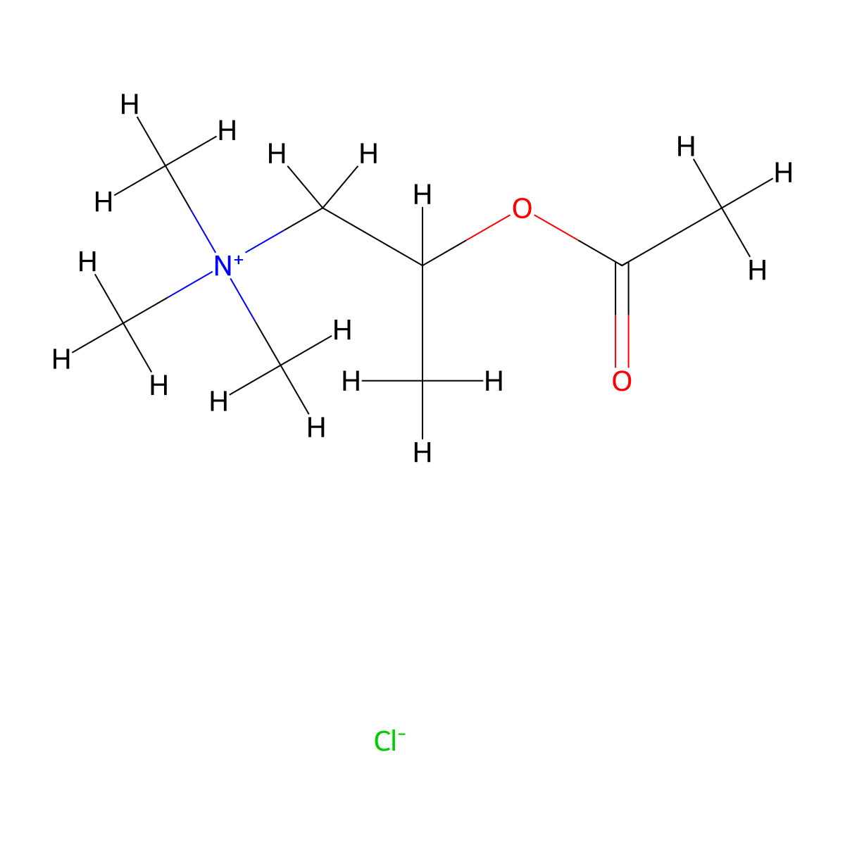 Methacholine Chloride molecular structure, CAS 62-51-1