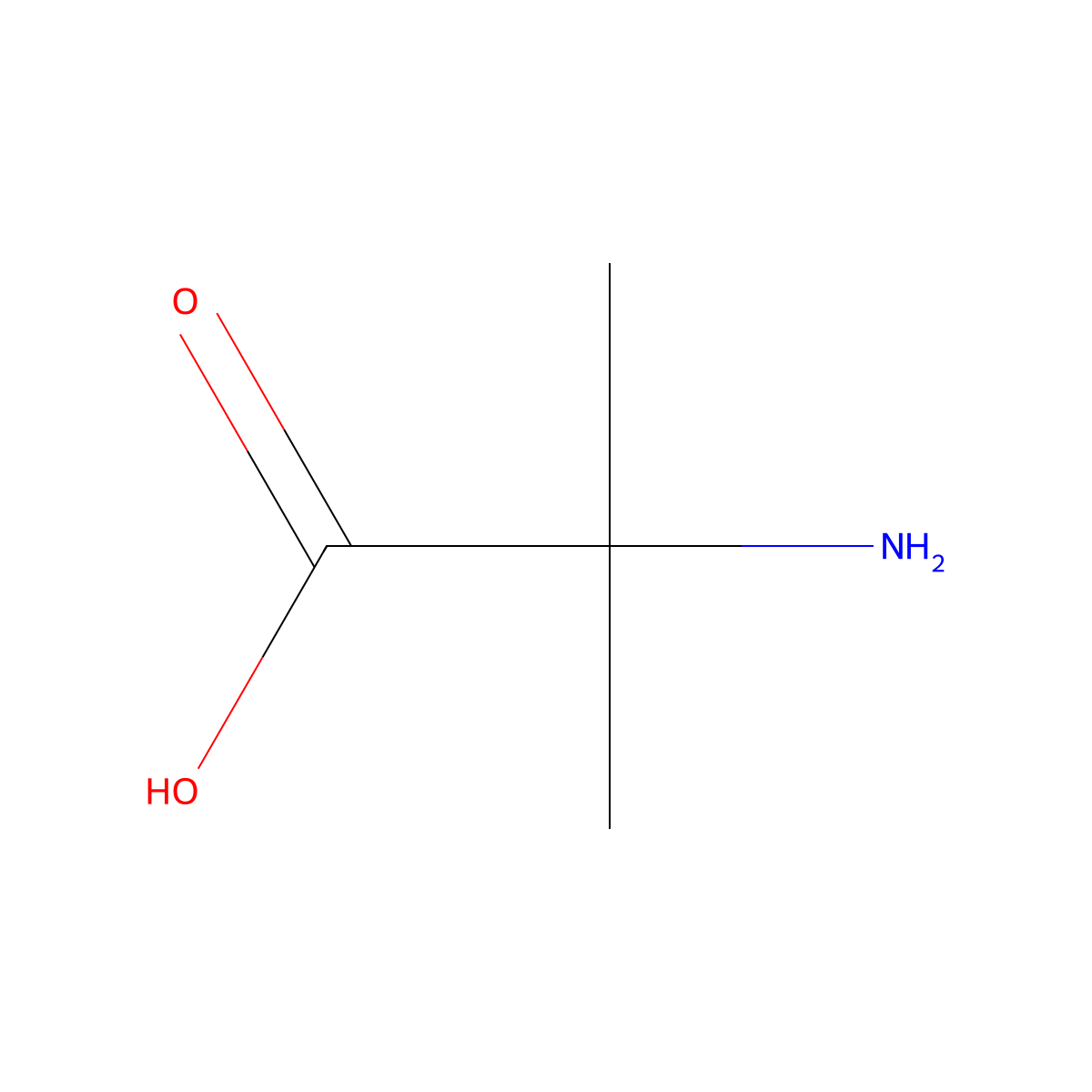 Aminoisobutyric acid molecular structure, CAS 62-57-7