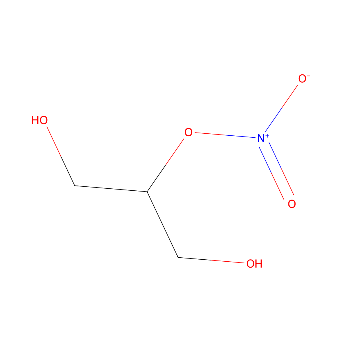 Glycerol 2-mononitrate molecular structure, CAS 620-12-2