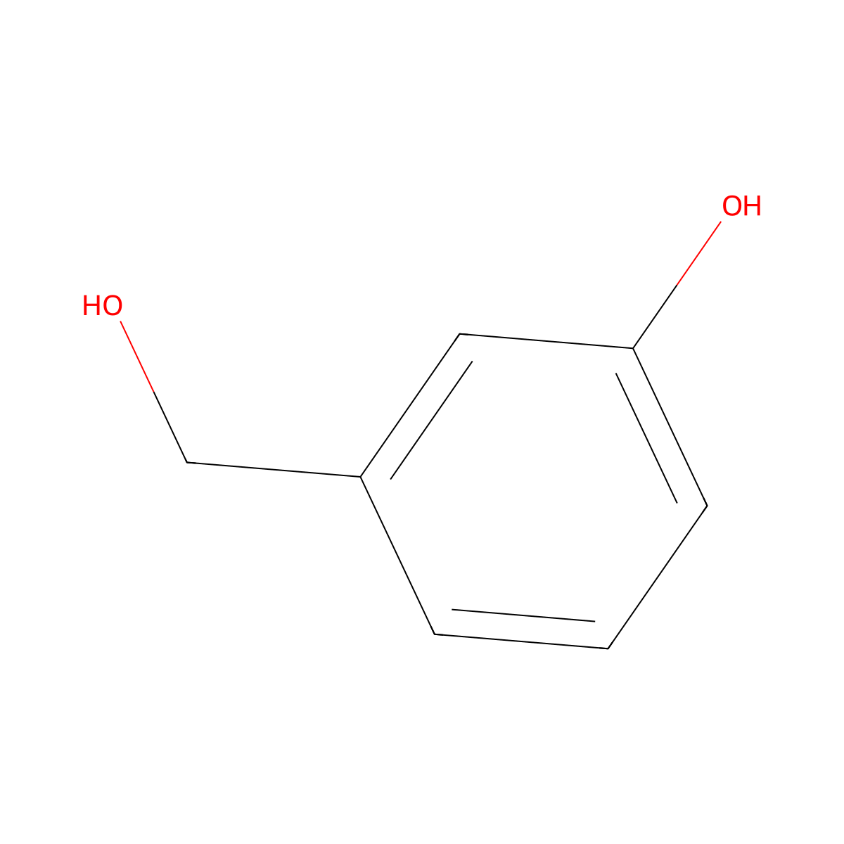 3-Hydroxybenzyl alcohol molecular structure, CAS 620-24-6