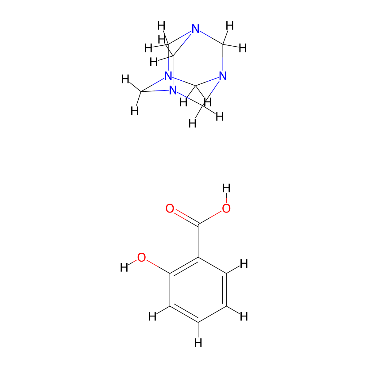 Methenamine salicylate molecular structure, CAS 620-34-8