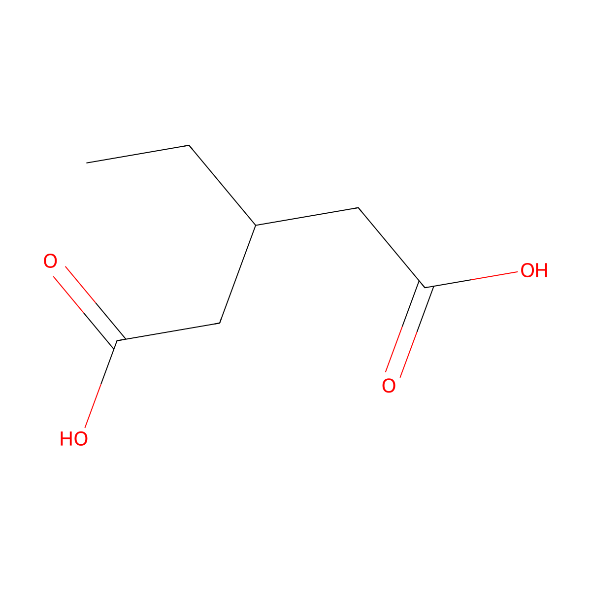 3-ethylpentanedioic Acid molecular structure, CAS 620-36-0