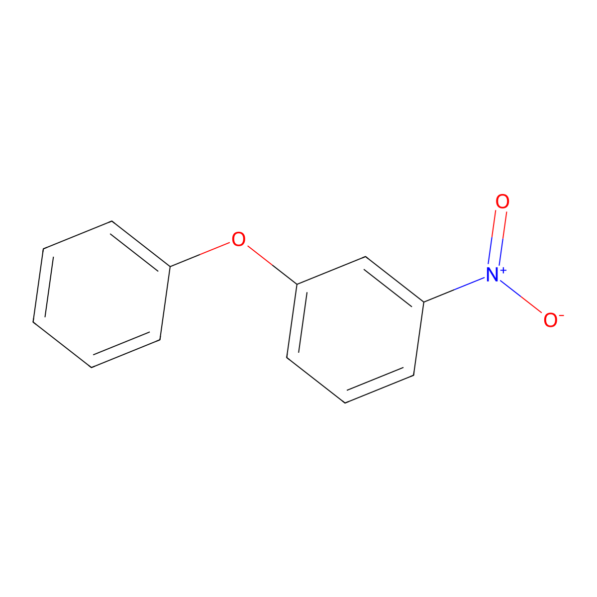 Benzene, 1-nitro-3-phenoxy- molecular structure, CAS 620-55-3