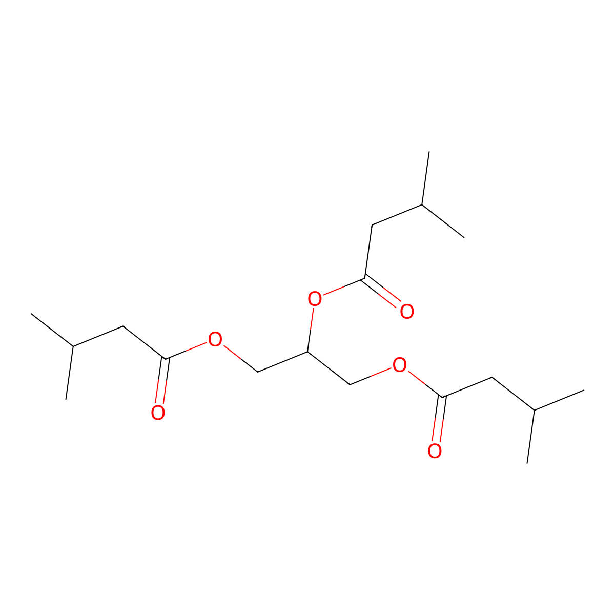 Butanoic acid, 3-methyl-, 1,1',1''-(1,2,3-propanetriyl) ester molecular structure, CAS 620-63-3