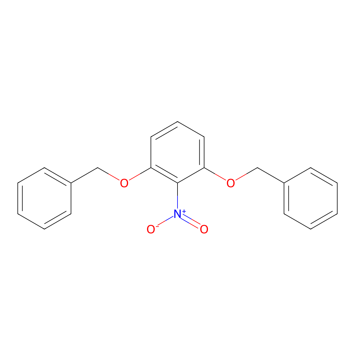 Benzene, 2-nitro-1,3-bis(phenylmethoxy)- molecular structure, CAS 62000-10-6