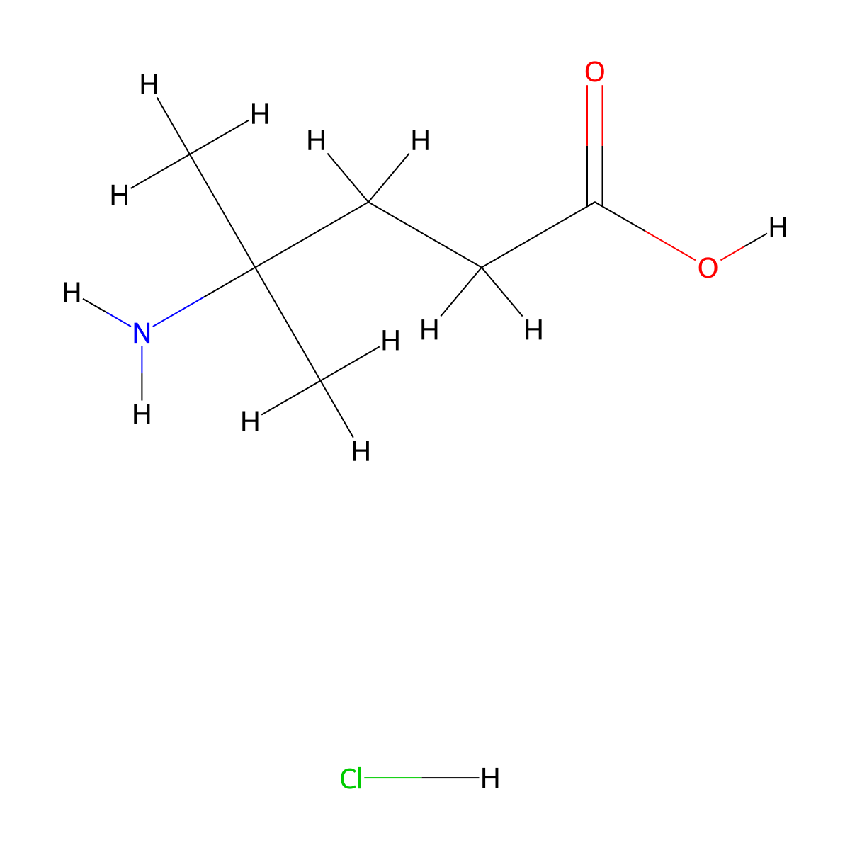 4-Amino-4-methylpentanoic acid hydrochloride molecular structure, CAS 62000-69-5