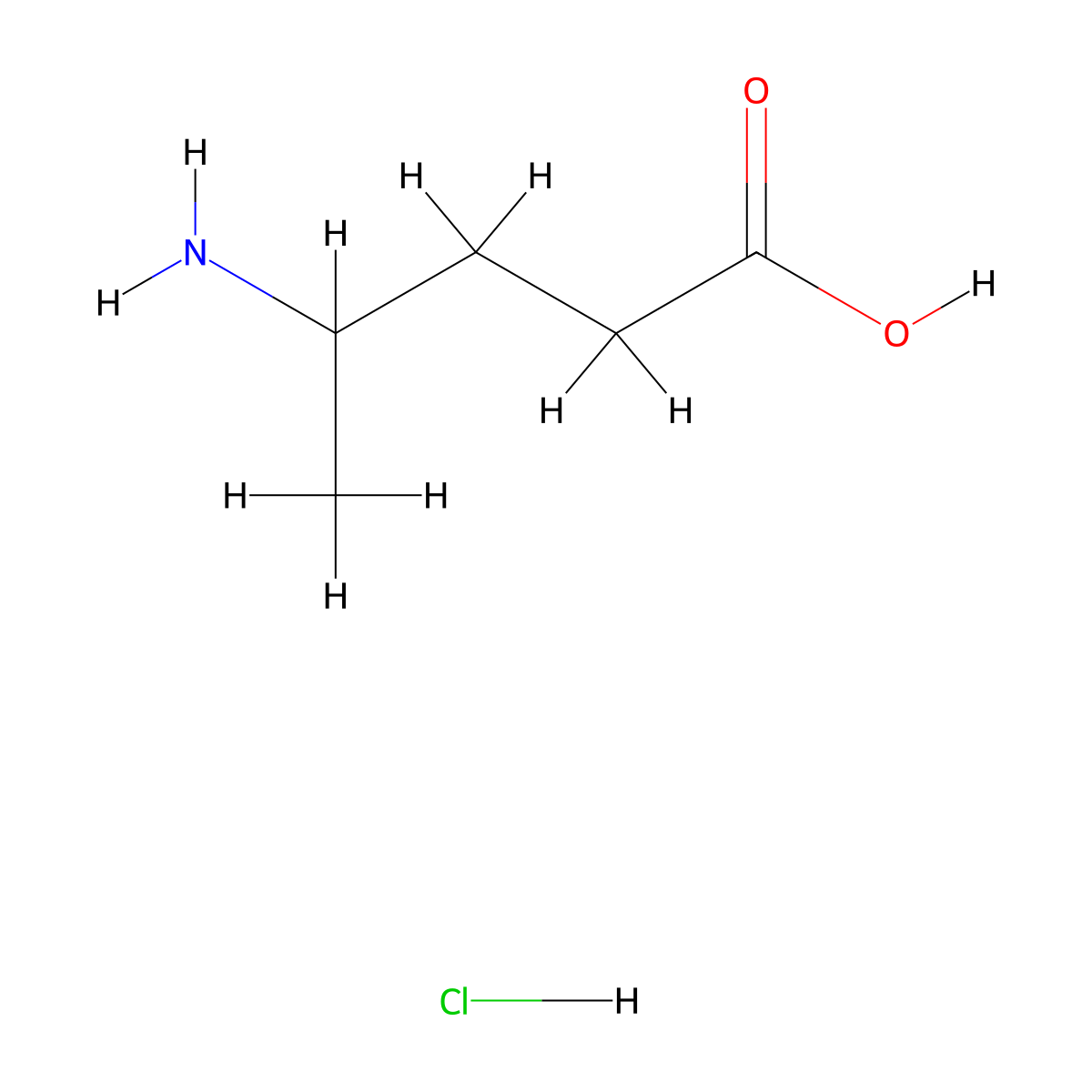 4-Aminovaleric acid hydrochloride molecular structure, CAS 62000-70-8