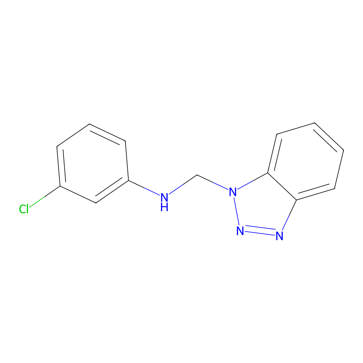 N-(1H-benzotriazol-1-ylmethyl)-3-chloroaniline molecular structure, CAS 62001-31-4
