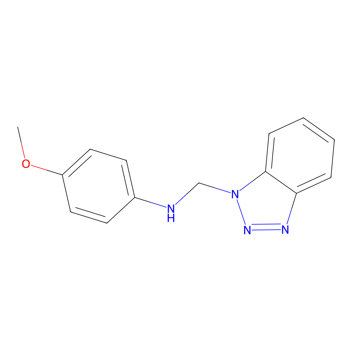 N-(1H-1,2,3-benzotriazol-1-ylmethyl)-4-methoxyaniline molecular structure, CAS 62001-34-7