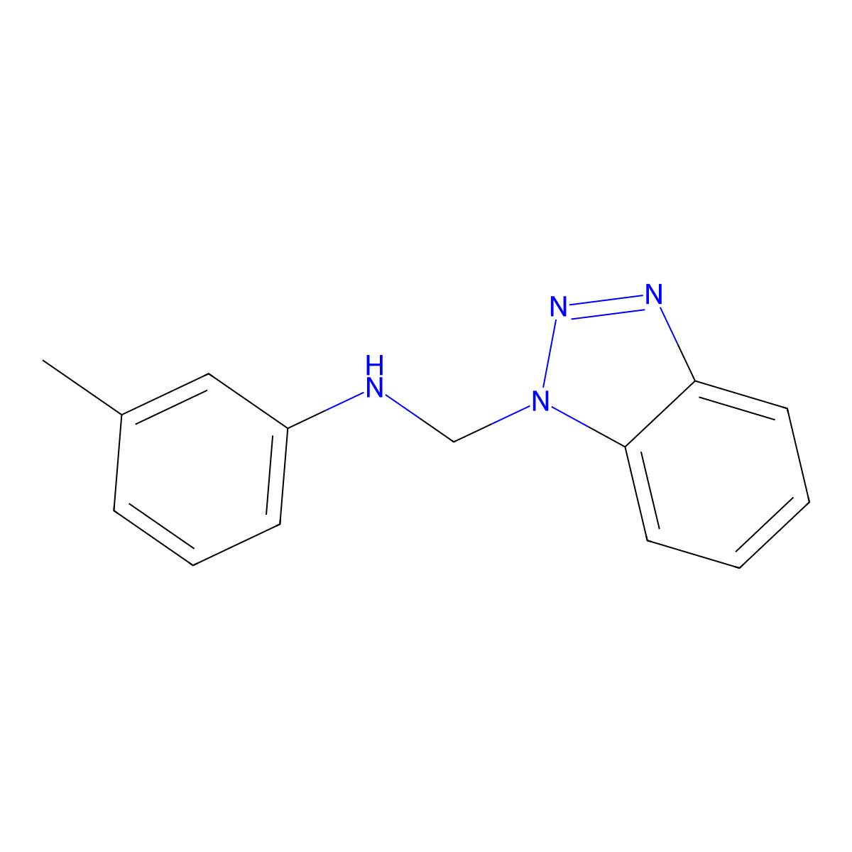 N-(benzotriazol-1-ylmethyl)-3-methylaniline molecular structure, CAS 62001-36-9