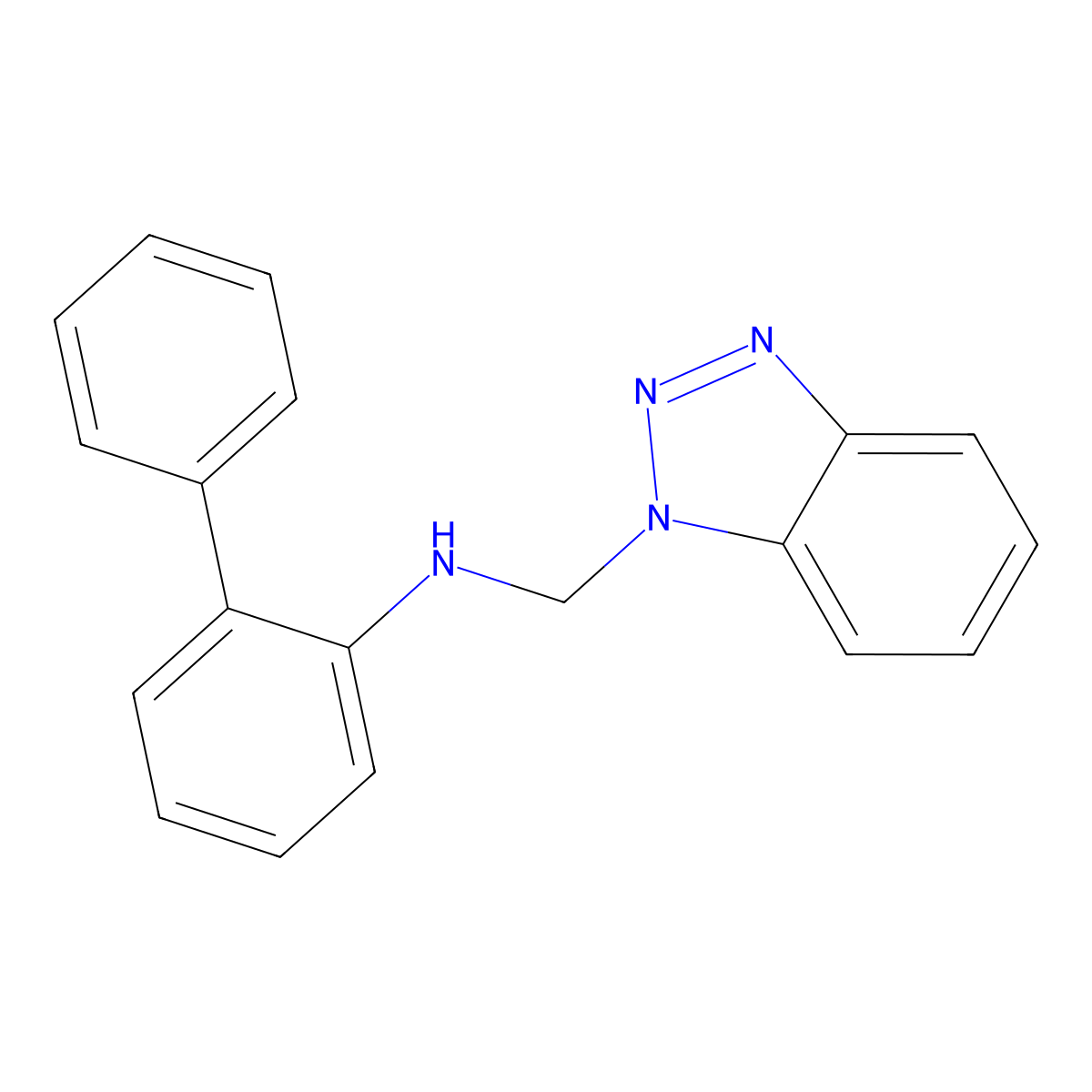 N-(1H-benzotriazol-1-ylmethyl)biphenyl-2-amine molecular structure, CAS 62001-39-2