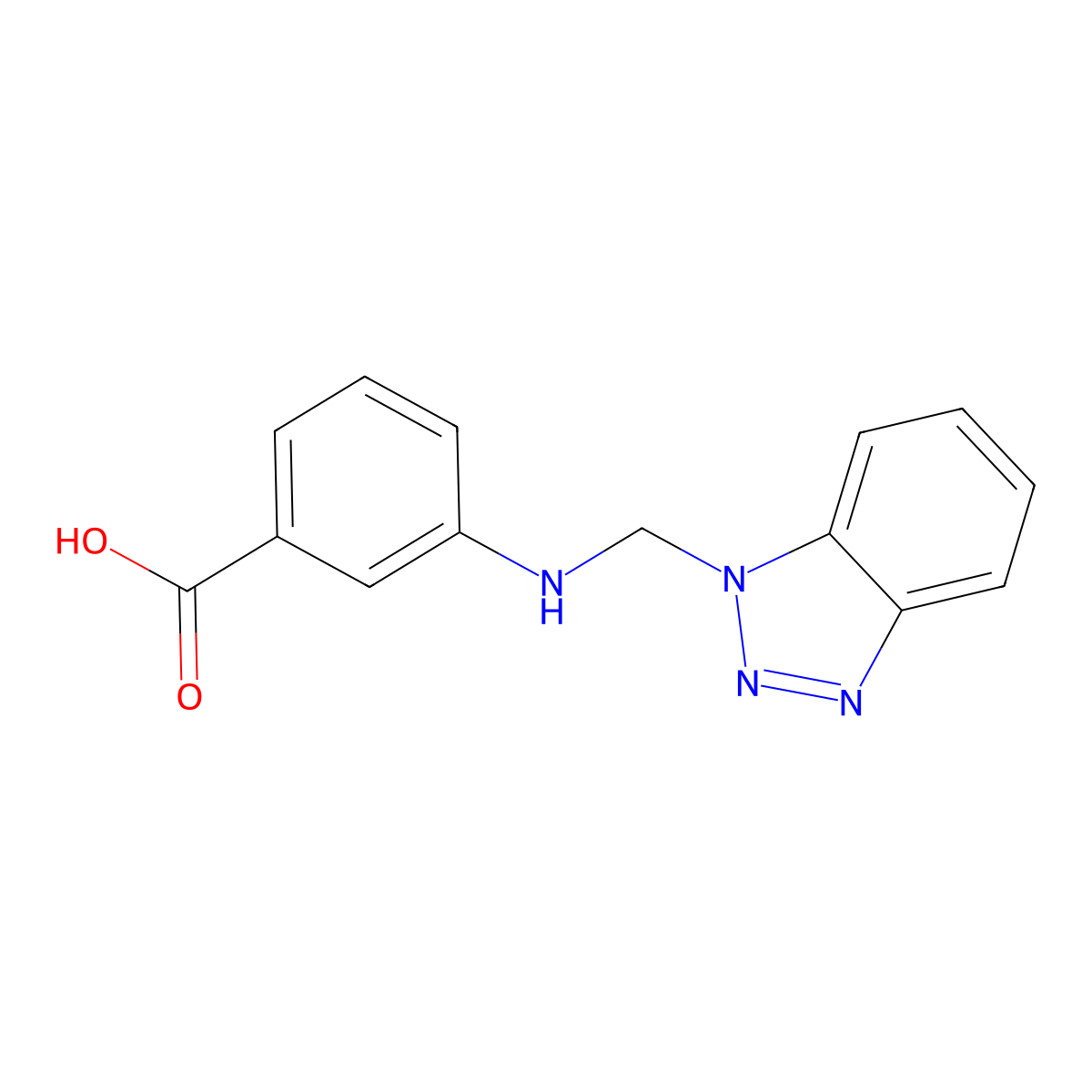 3-[(1H-benzotriazol-1-ylmethyl)amino]benzoic acid molecular structure, CAS 62001-42-7