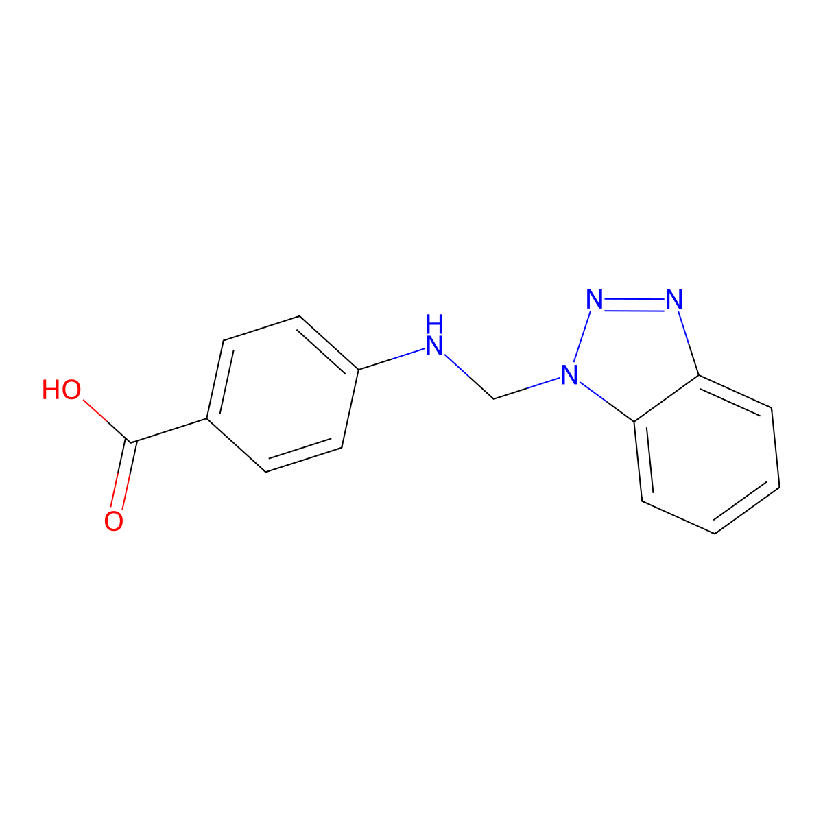 4-(1H-Benzotriazol-1-ylmethylamino)benzoic acid molecular structure, CAS 62001-43-8