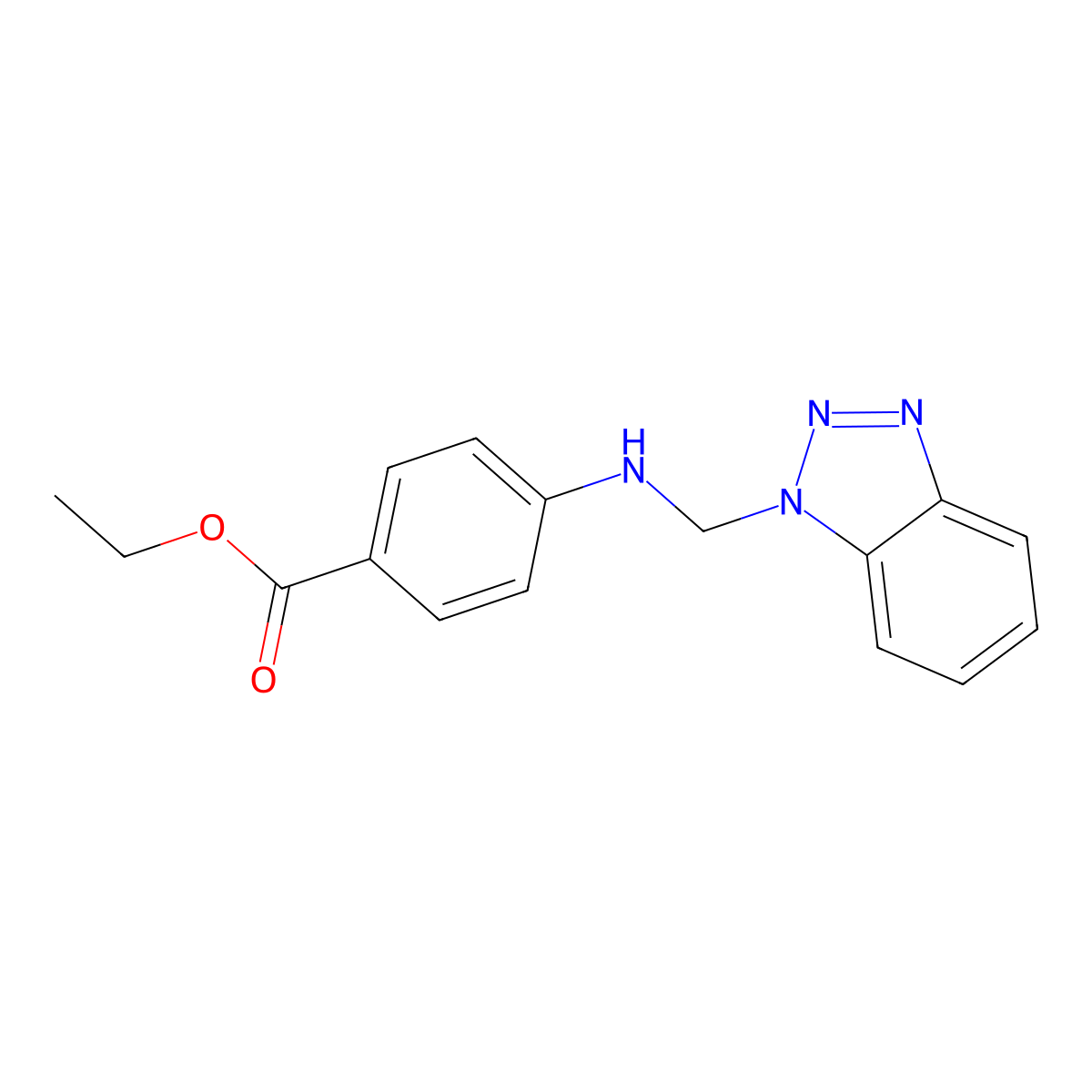 Ethyl 4-[(1H-1,2,3-benzotriazol-1-ylmethyl)amino]benzoate molecular structure, CAS 62001-47-2