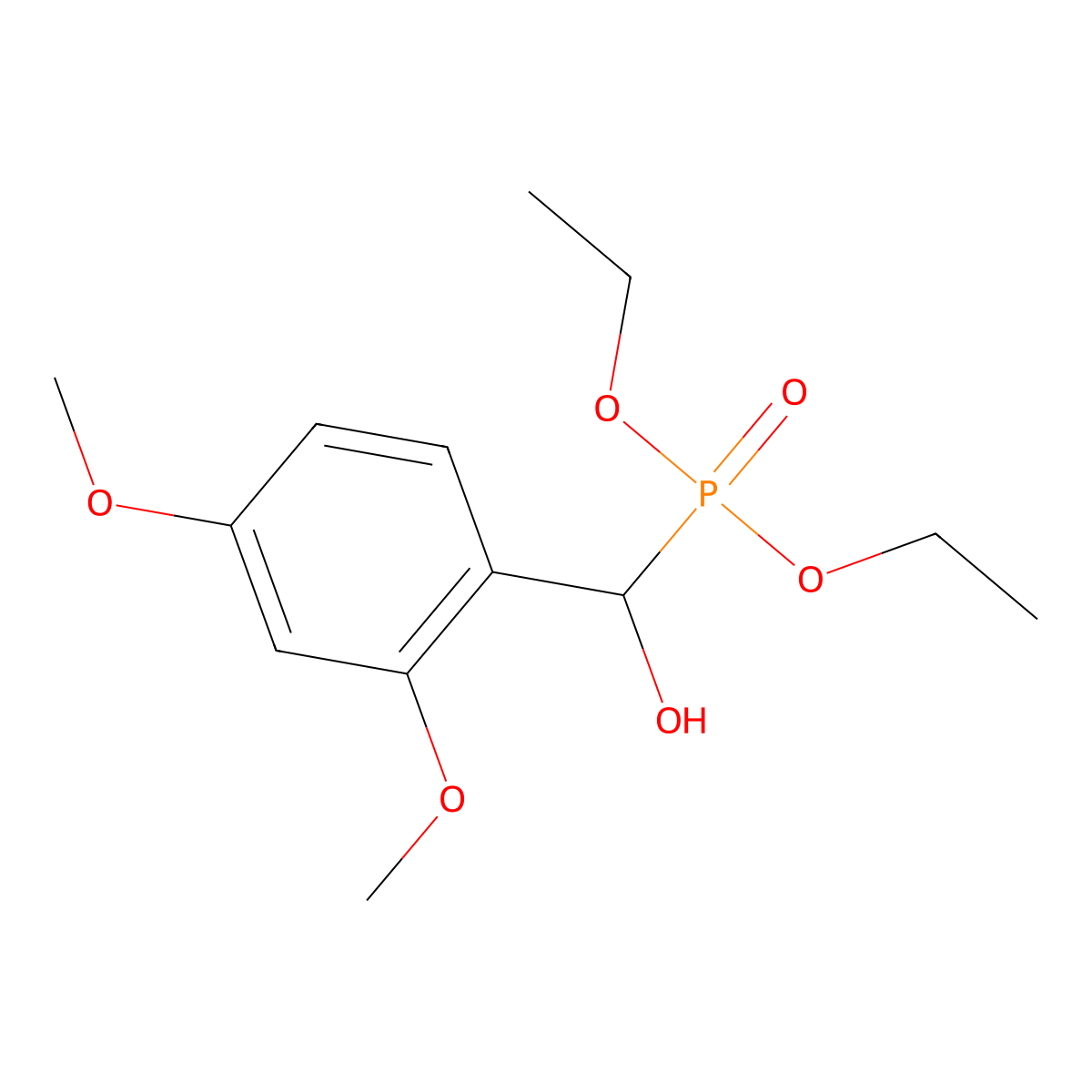 Diethoxyphosphoryl-(2,4-dimethoxyphenyl)methanol molecular structure, CAS 62002-63-5