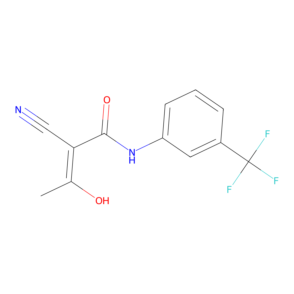 2-cyano-3-hydroxy-N-[3-(trifluoromethyl)phenyl]but-2-enamide molecular structure, CAS 62004-05-1